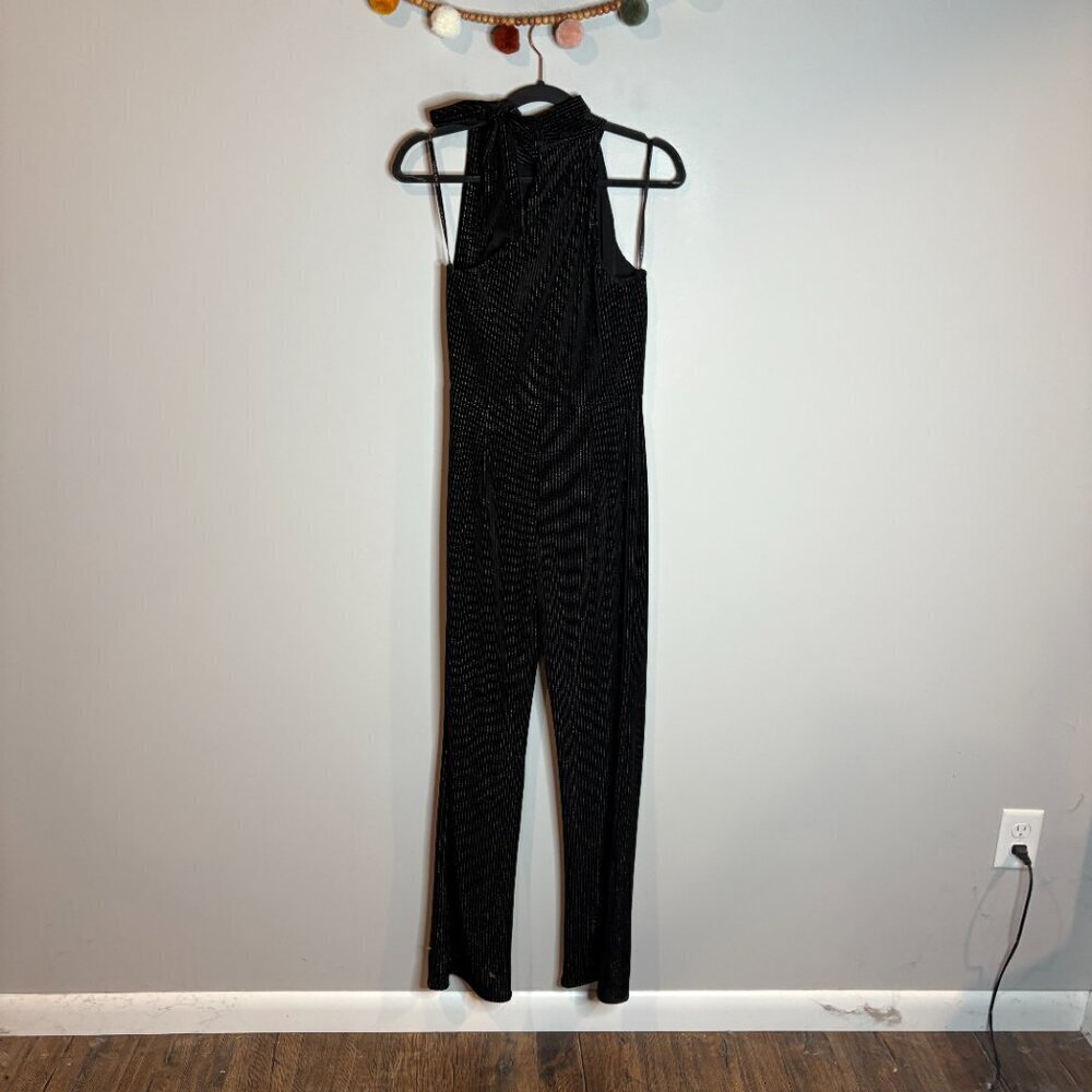 NWT Black Halo Audrey Tie Neck Jumpsuit in Magneto - Picture 5 of 8